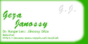 geza janossy business card
