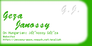 geza janossy business card